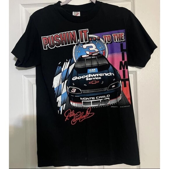 Vintage 90s Dale Earnhardt NASCAR T-Shirt GM Goodwrench Pushin it to the Limit M - Picture 1 of 4